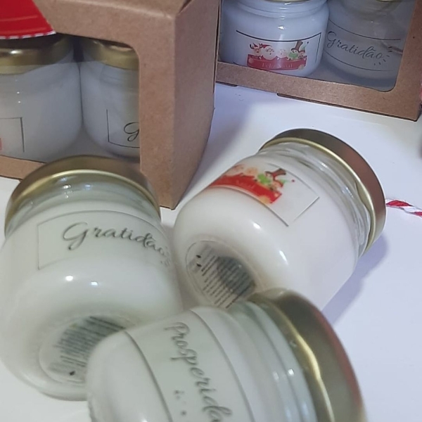 Caixa Mini Velas – Gratidão, Prosperidade e Feliz Natal